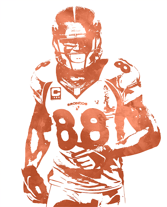 Demaryius Thomas DENVER BRONCOS PIXEL ART Mixed Media by Joe Hamilton -  Pixels