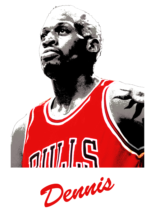 Dennis Rodman // Comic Design Sticker for Sale by ubbay-cool