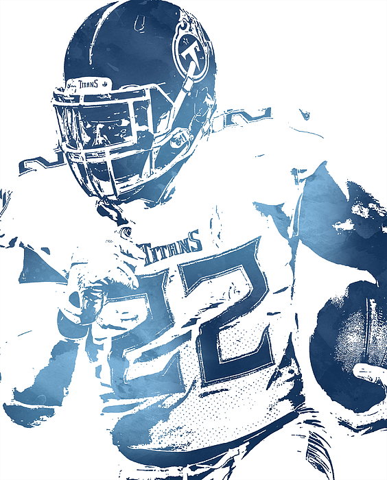 Derrick Henry Tennessee Titans Watercolor Strokes Pixel Art 100