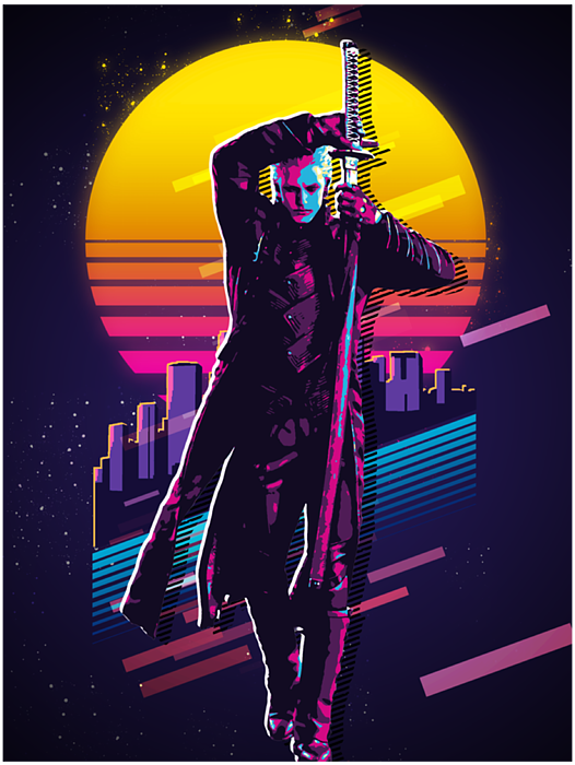 Devil May Cry - Vergil 80s Retro Greeting Card by Gene Bradford