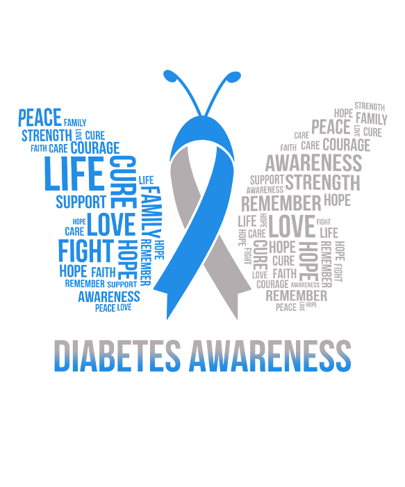 Colorful Butterfly Ribbon Diabetes Shirt Butterfly I Wear Blue For Diabetes Awareness Shirt
