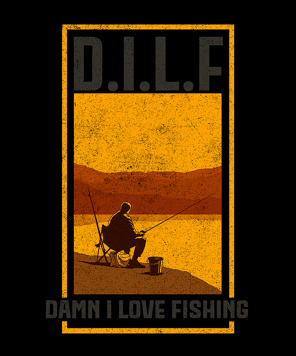 DILF Damn I Love Fishing Funny Angling Sticker by Zorindesigns