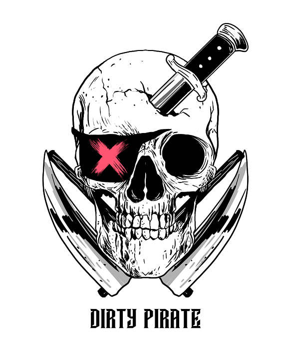 Dirty Pirate Gift For Metal Lover Punk Skull Style Fan Sticker by Jeff  Creation - Fine Art America