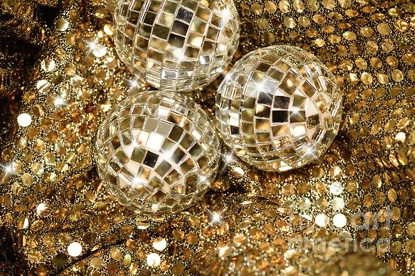 Throw Pillow disco ball with lights - retro party background 