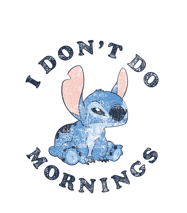 Disney Lilo Stitch I Don't Do Mornings Zip Pouch