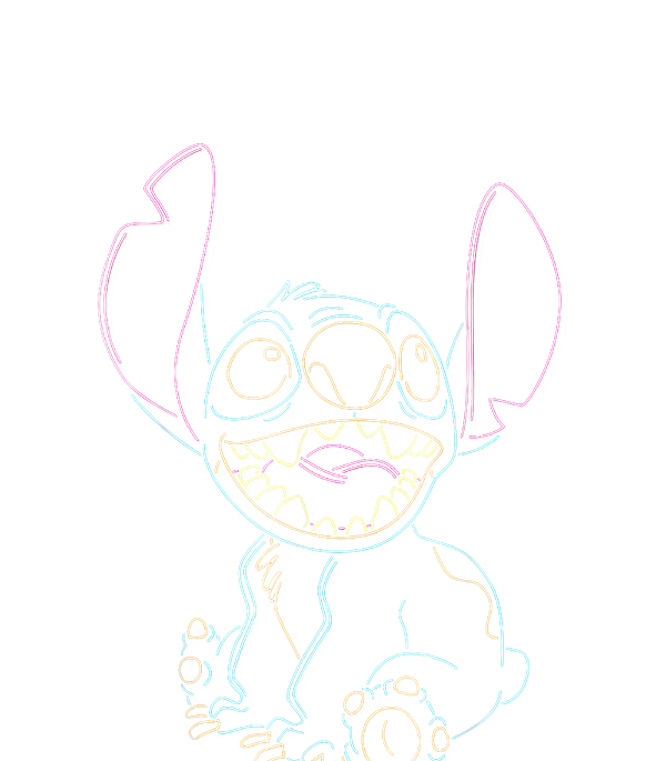 Disney Lilo Stitch Neon Stitch Outline Greeting Card by Daniei Frank