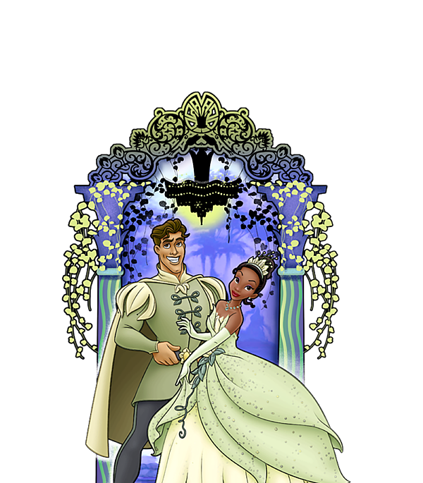 Disney Princess And The Frog Tiana And Naveen Greeting Card by Archil LucyA