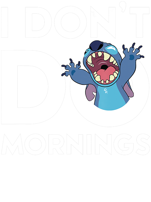 Girl's Lilo & Stitch I Don't Do Mornings Stitch Distressed T-Shirt