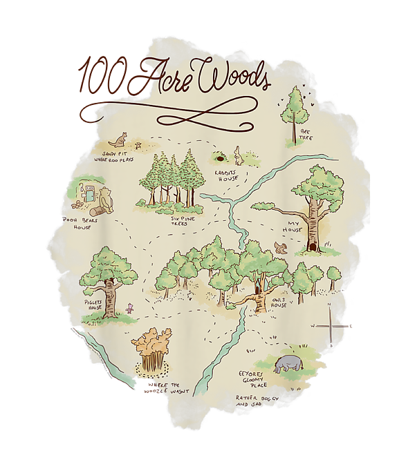 Disney Winnie The Pooh 100 Acre Woods Map Jigsaw Puzzle By Amanan ...