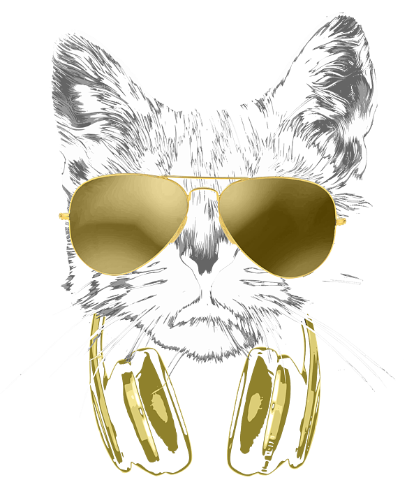 Cool DJ Cat In Neon Lights Round Beach Towel by Megan Miller - Fine Art  America