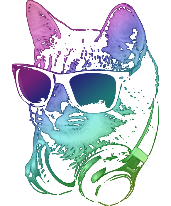 Dj Cat In Neon Lights Greeting Card by Megan Miller