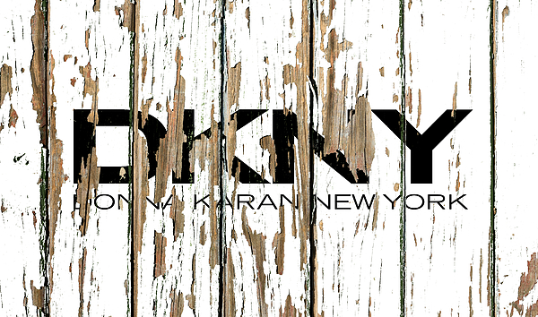 DKNY Donna Karen New York Vintage Logo on Peeling Barn Wood Paint by Design Turnpike - Instaprints