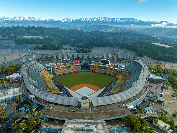 Los Angeles Dodgers - LA Dodgers logo & Dodger Stadium Background -  MAGNET