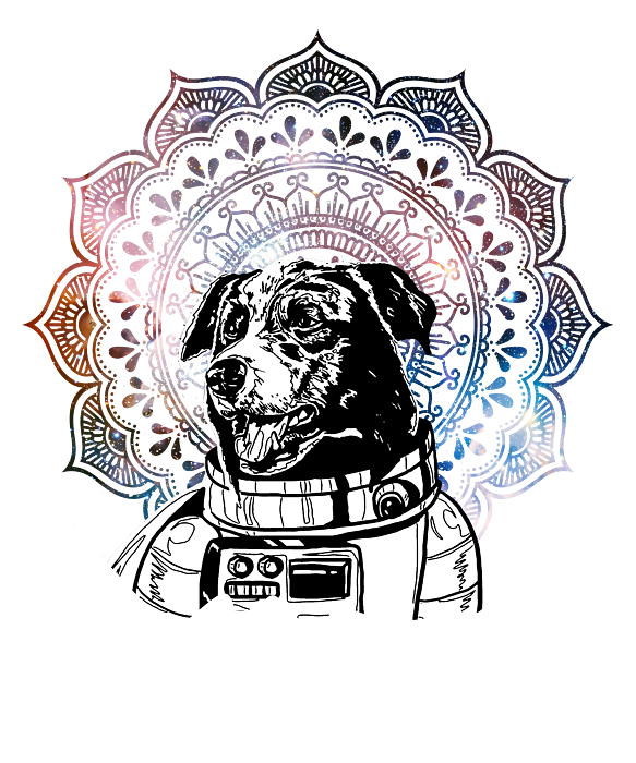 Dog Astronaut Mandala Zen Buddhist Outer Space Galaxy Yoga Mat by