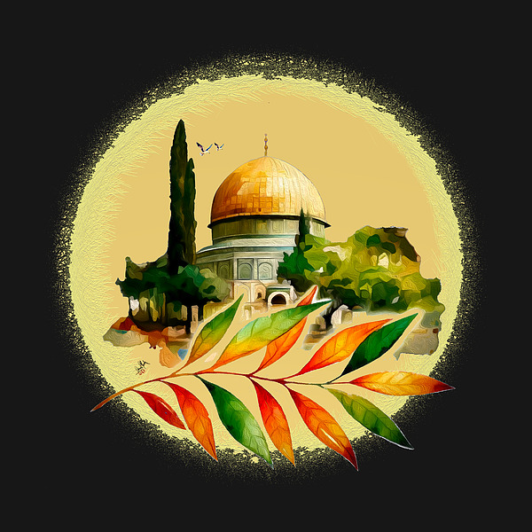 Anas Afash - Dome of the Rock - Black and Yellow