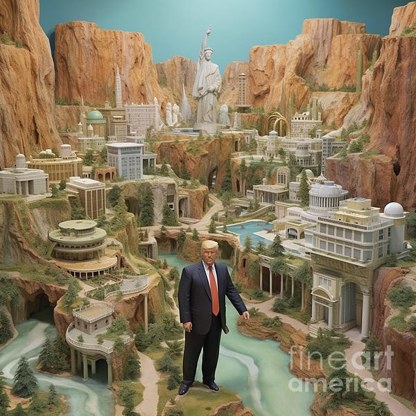 donald trump UTOPIA land hyper realistic stunni by Asar Studios #2 Fleece  Blanket by Celestial Images - Pixels