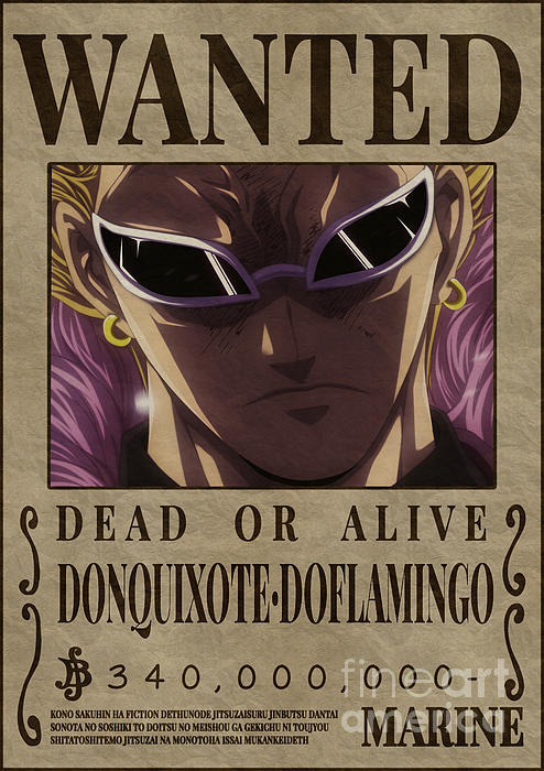 Donquixote Doflamingo One Piece Wanted Greeting Card