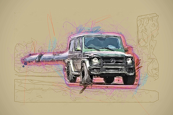 Drawing Mc Customs Tuning Mercedes Amg G63 2018 Cars Green Gelendvagen  Forgiato Wheels Ventoso Ecl G Class Suvs German Colorful Abstract Artwork  Mixed Media Painting Jigsaw Puzzle by Ola Kunde - Pixels
