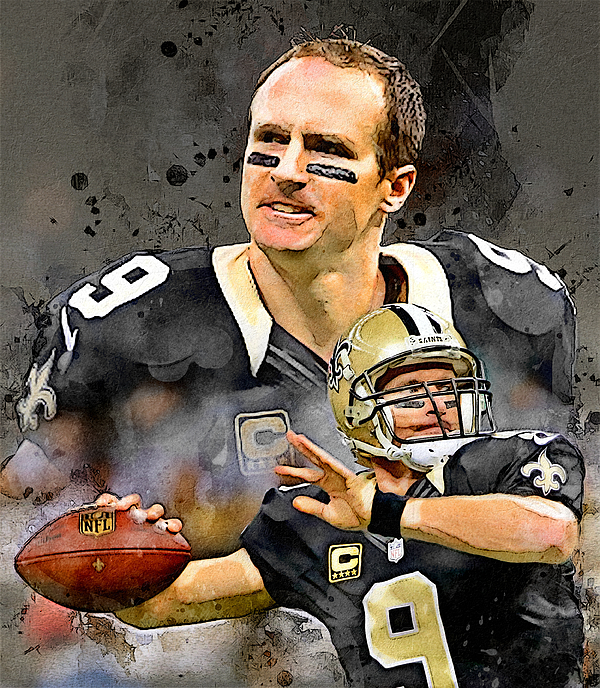 Drew Brees Poster Print, American Football Player, Posters for Wall, Canvas  Art, Artwork, Wall Art, Drew Brees Decor, No Frame Poster, Original Art