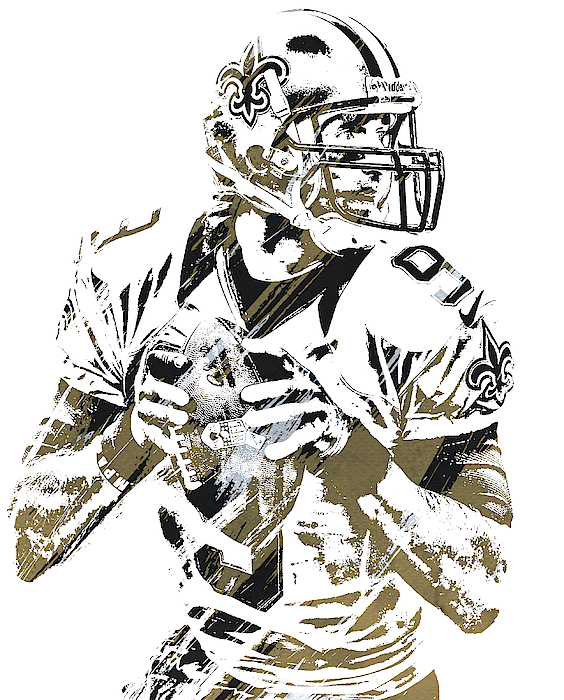 Drew Brees New Orleans Saints Jersey Art T-Shirt