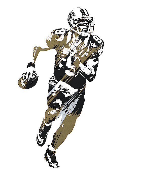 Drew Brees New Orleans Saints Watercolor White Background 3D T Shirt in  2023