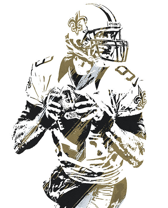 Drew Brees New Orleans Saints Jersey Art T-Shirt