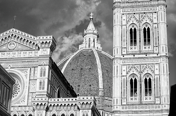 Duomo di Firenze and Giotto's Bell Tower Florence Italy Black and White ...