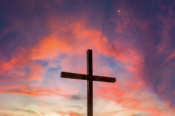 Steve Rich - Early Morning Sunrise with Cross and Moon