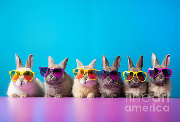 Delphimages Photo Creations - Easter bunny gang - Bunnies with sunglasses