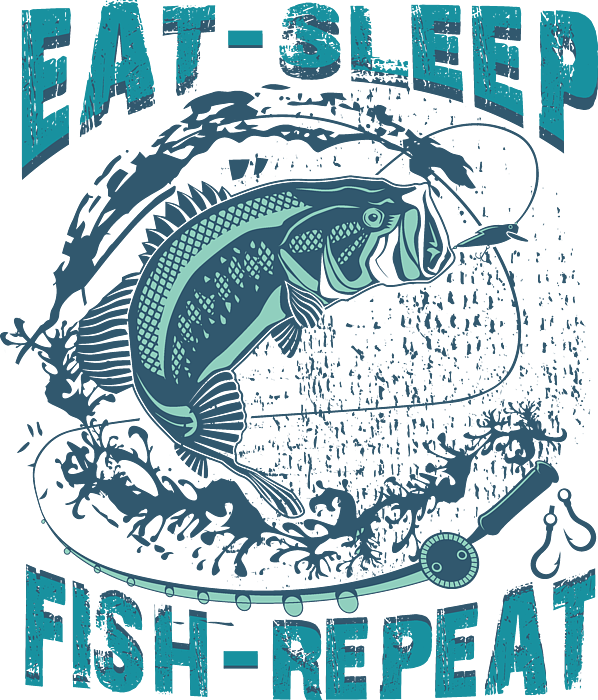Eat Sleep Fish Repeat Fisherman FIshing Kids T-Shirt by Jacob Zelazny -  Fine Art America