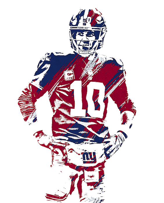 Eli Manning New York Giants Watercolor Strokes Pixel Art 1 Spiral