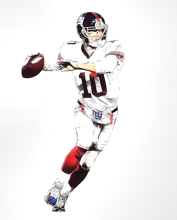 Eli Manning New York Giants Watercolor Strokes Pixel Art 1 Spiral