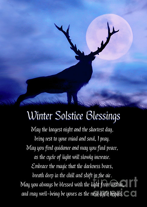 Elk Winter Solstice Night Blessings Poem Greeting Card For Sale By Stephanie Laird