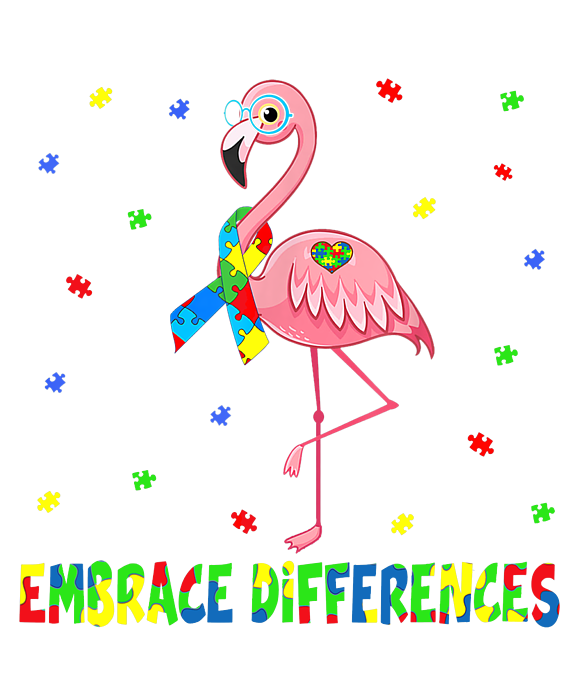 Embrace Differences Puzzle Flamingo Autism Awareness Tshirt Embrace Differences Puzzle Flamingo Autism Awareness Tshirt