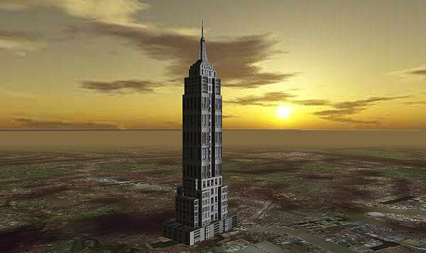Antonis Meintanis - Empire Building Manhattan futuristic