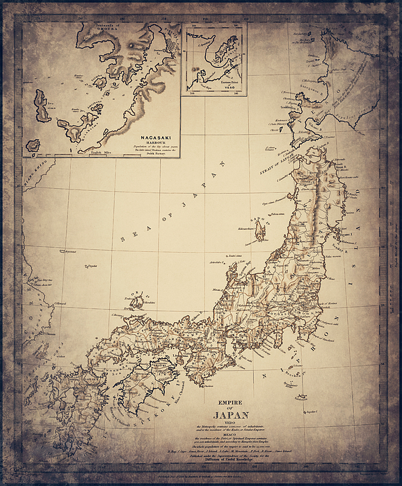 Empire of Japan Vintage Historical Map 1835 Sepia Jigsaw Empire of Japan Vintage Historical Map 1835 Sepia Jigsaw