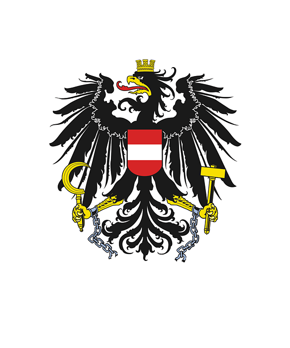 Austria flag with eagle coat of arms Poster by Mila1946