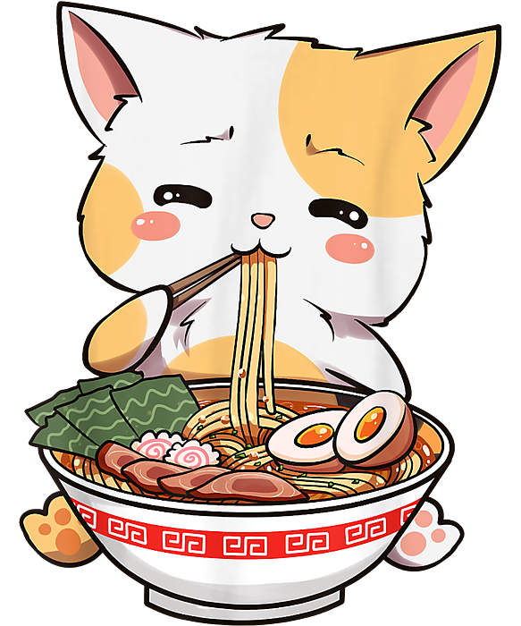 Experience Kawaii Neko Ramen Cute Ramen Cat Japanese Noodle Funny Anime Classic Fan Greeting 3409