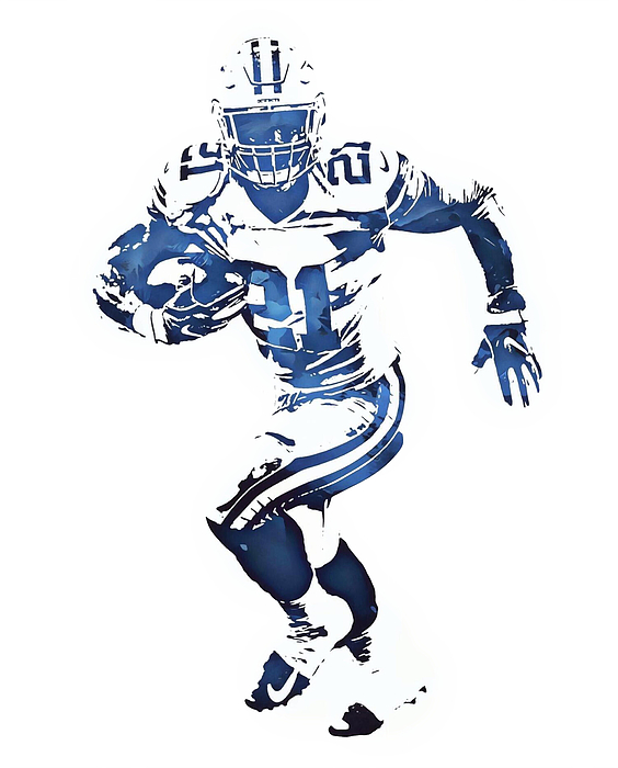 Ezekiel Elliott DALLAS COWBOYS ABSTRACT ART 3 Fleece Blanket by Joe  Hamilton - Pixels