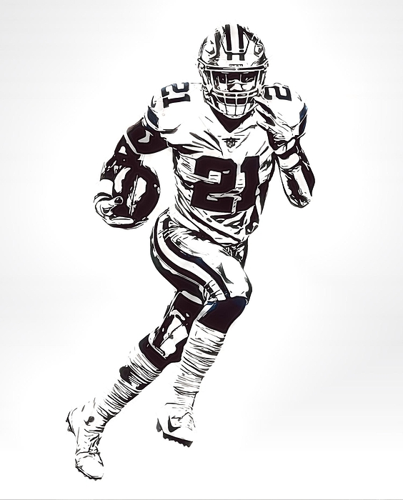 Ezekiel Elliott Dallas Cowboys Oil Painting 1 Poster by Joe Hamilton - Fine  Art America