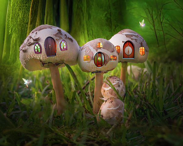 Mushroom best sale village tapestry