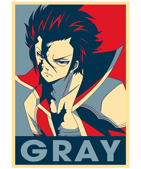 Fairy Tail Gray Fullbuster Name Anime Drawing by Anime Art - Fine