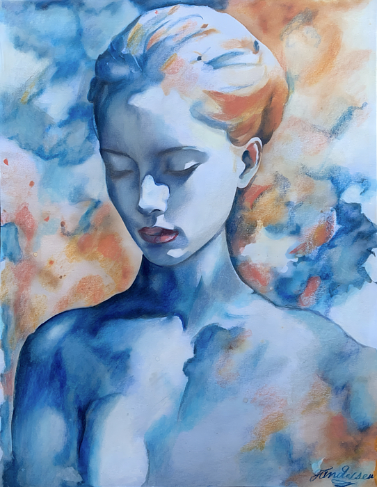 Jan Andersen - Female Portrait in Blue and Orange