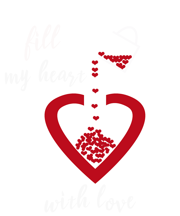 Heart With Love Clipart Transparent Background, Red Filled Love