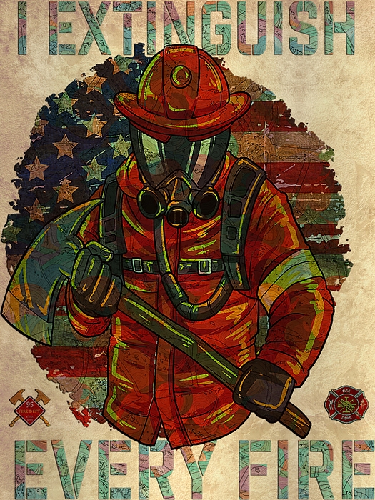 Firefighter Fireman Mens Fireman Ax American Flag Fire Fighting