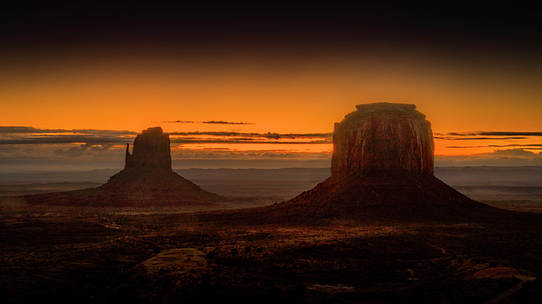 Harry Beugelink - First Light at Sunrise with East Mitten and Merrick Butte in Mon