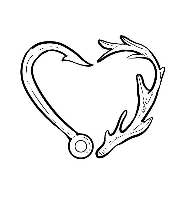 heart fish hook clip art