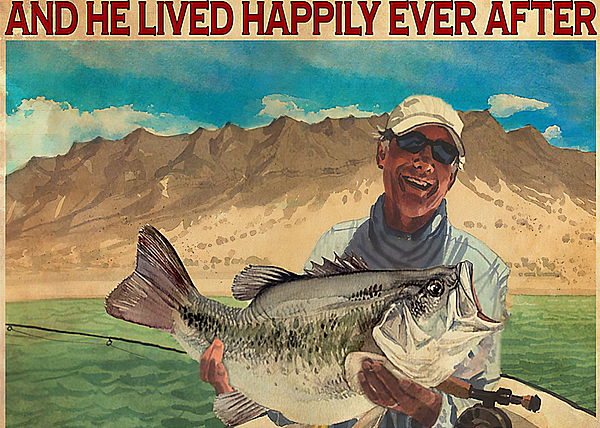 Fishing Man Bass Fishing And He Lived Happily Coffee Mug by Gambrel Temple  - Fine Art America