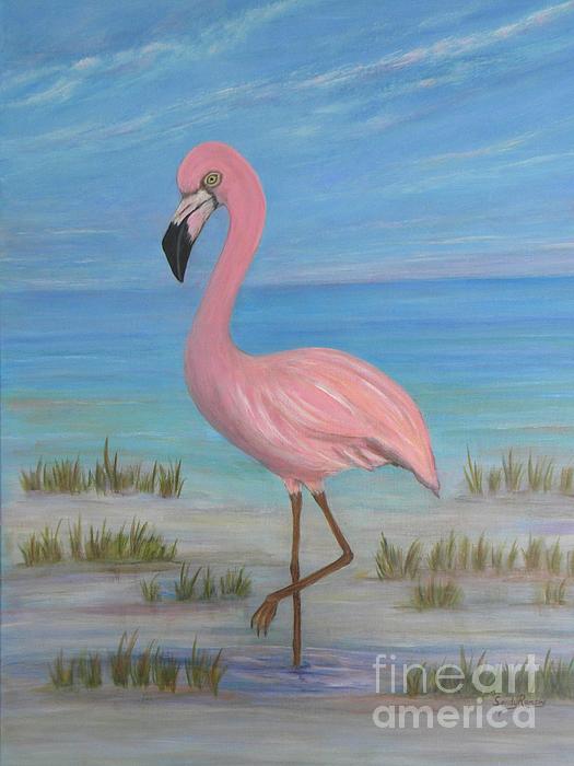 Flamingo Bath Towel by Sandra Ramsey Pixels