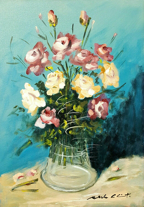 Uv Coated Canvas Bloommed Flower Paintings